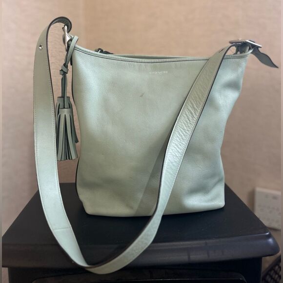 Coach Green Shoulder Bag Spacious Hobo North-South Style Soft Leather - Picture 2 of 13